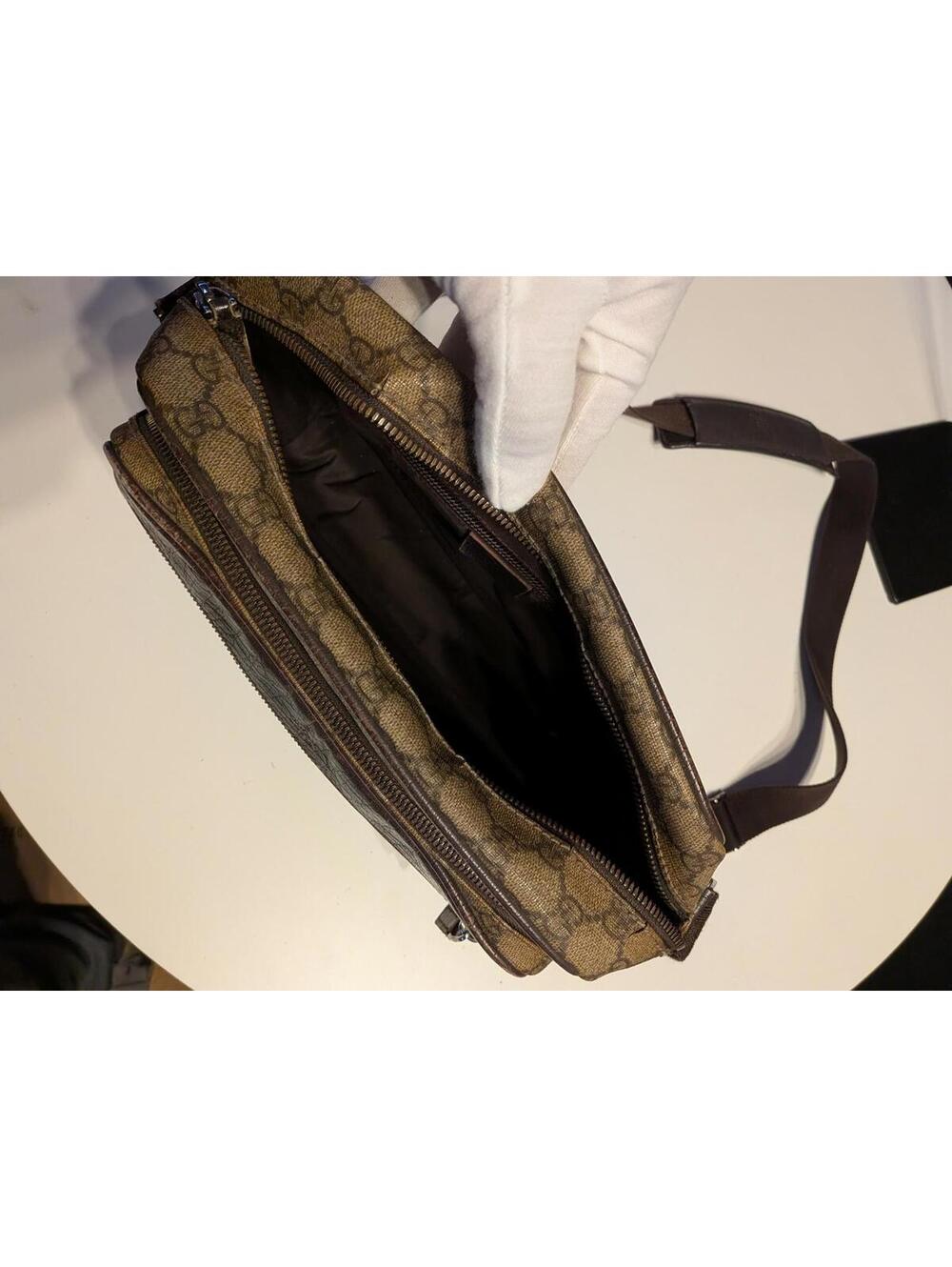 Usa Seller! Authentic! Gucci GG Supreme Canvas Shoulder Bag Brown Medium Women - Picture 9 of 9